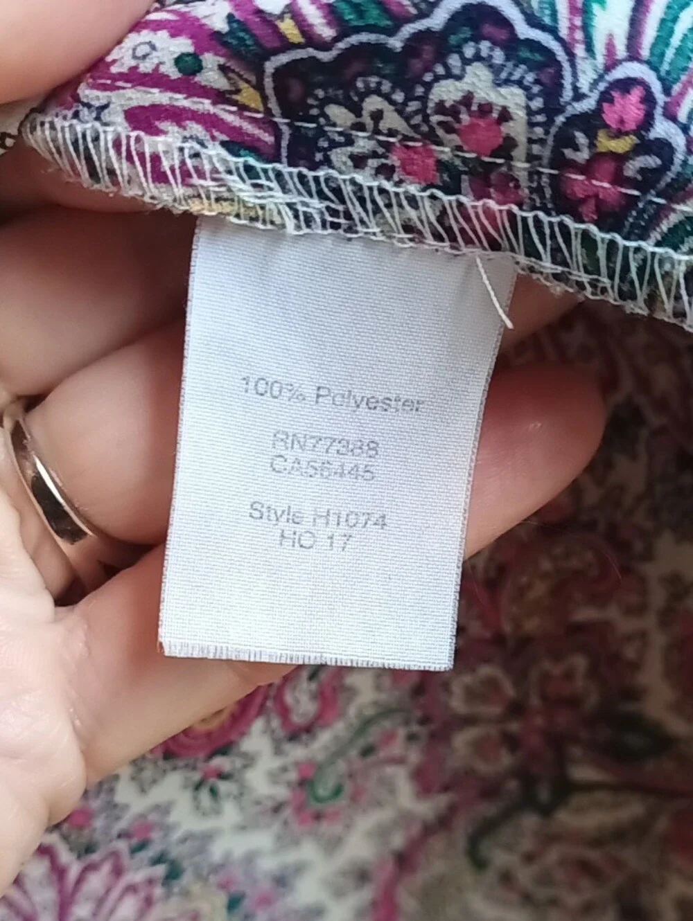 J Crew Pink Green Paisley Blouse with Pink, Green and Navy Accents